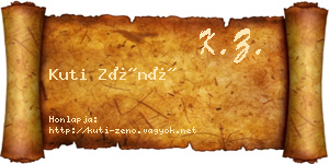 Kuti Zénó névjegykártya